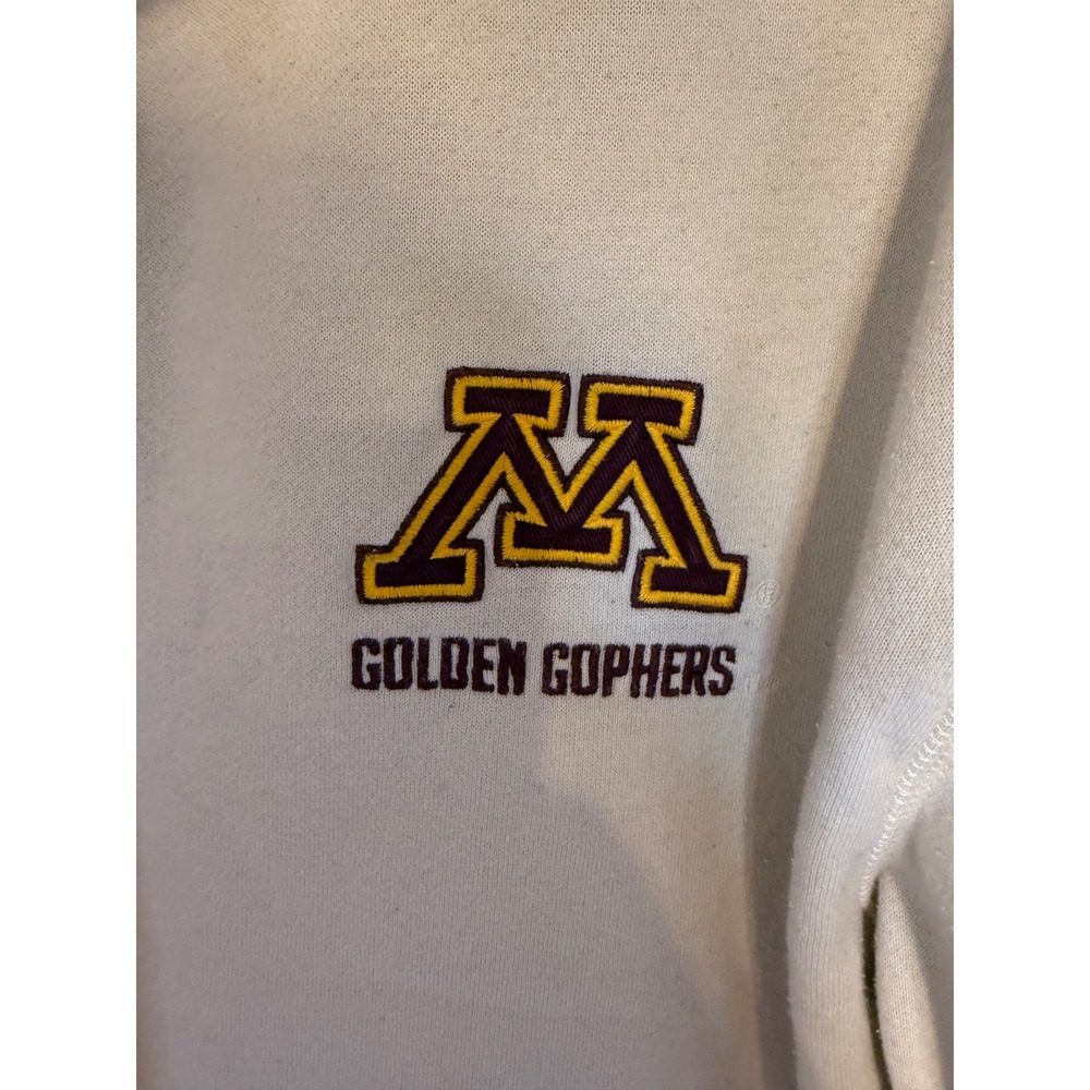 Colosseum Minnesota Golden Gophers Quarter Zip Sweatshirt Cream Mens XL - Picture 5 of 9
